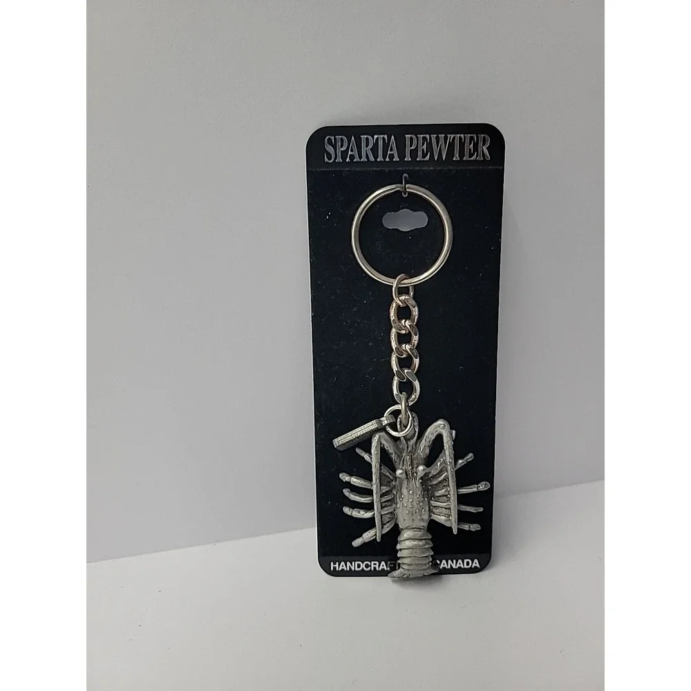 New‎ Sparta Pewter Lobster Keychain Handcrafted Nautical Souvenir